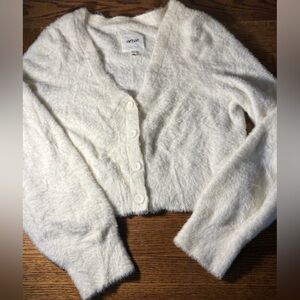 Aerie Soft Cream Cropped Cardigan M